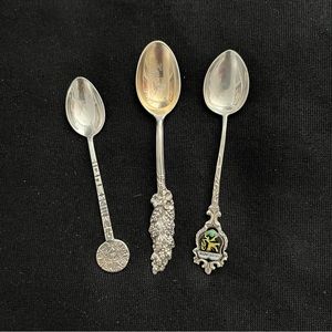 Three mini silver collectible spoons!